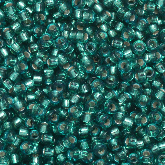 Miyuki Round Seed Beads, 15/0, #91424 Silver Lined Teal (8.2 Gram Tube)
