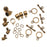 The Beadsmith Antiqued Brass Bullet Findings For Kumihimo Braids - 4 Assorted Sizes