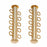 Slide Tube Clasps, 5 Rings Strands 31mm, 22K Gold Plated (2 Pieces)