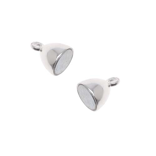 Magnetic Clasps, Capsule 6.5x10mm, Sterling Silver (1 Set)