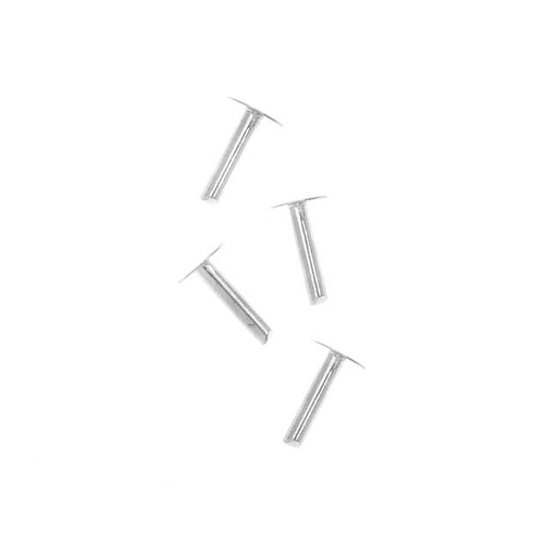 Sterling Silver 1/4 Inch Nail Head Rivets for Leather 1.3mm Diameter (4 Pieces)