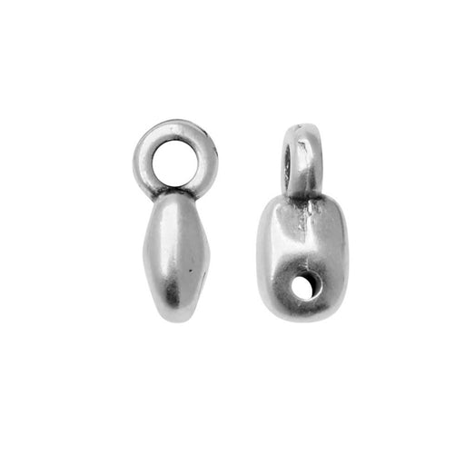 Cymbal Bead Endings fit Superduo Beads, Vourkoti, 8mm Antiqued Silver (4 Pieces)