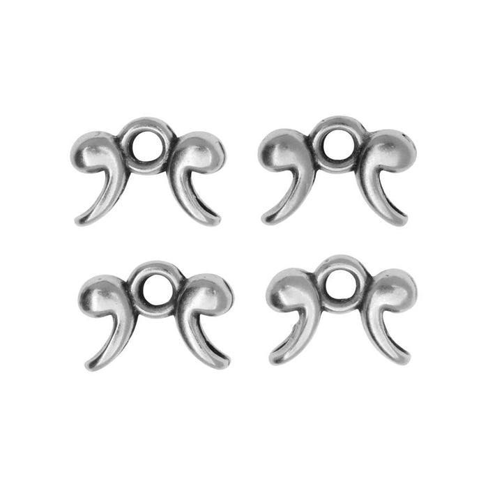 Cymbal Bead Endings fit Silky Beads, Drakonisi, 6.5mm, Antiqued Silver (4 Pieces)