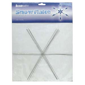 The Beadsmith Metal Wire Snowflake Frame - Fun Craft Beading Project 9 Inches (4 Piece Pack)