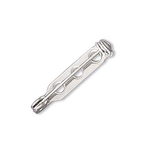 Silver Tone Glue On Bar Pin Back 1 Inch (27mm) (24 Pieces)
