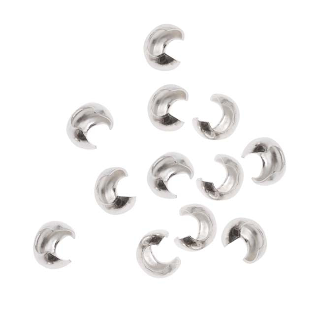 Crimp Bead Covers, 3mm, Sterling Silver (12 Pieces)