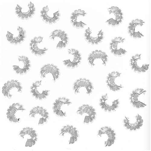 Crimp Bead Covers, Fluted 4mm, Silver Plated (144 Pieces)