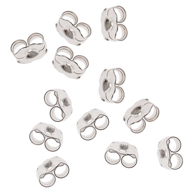 Earring Backs, Earnuts with Medium Clutch 5.5mm Sterling Silver (6 Pairs)