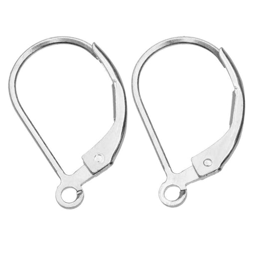 Earring Findings, Classic Leverback 16x10mm, Sterling Silver (1 Pair)