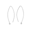 Nunn Design Earring Findings, Open Oval Hoop Ear Wire with Loop 15.5x44mm Antiqued Silver (1 Pair)
