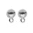 Earring Posts, Stud Dome with Ring 8mm, Rhodium Plated Pewter, by TierraCast (1 Pair)