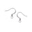 Earring Findings, Fish Hook Ear Wire 15x15mm, Antiqued Silver Plated (25 Pairs)