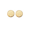Earring Post, Textured Circle with Punched Hole 10mm, Gold Plated (2 Pairs)