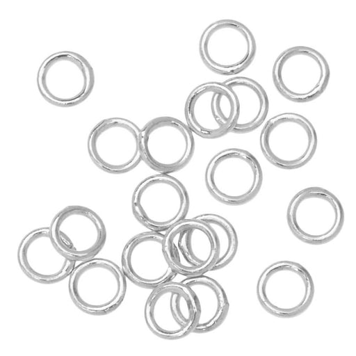 Jump Rings, Closed 5mm Diameter 21 Gauge, Silver Plated (20 Pieces)