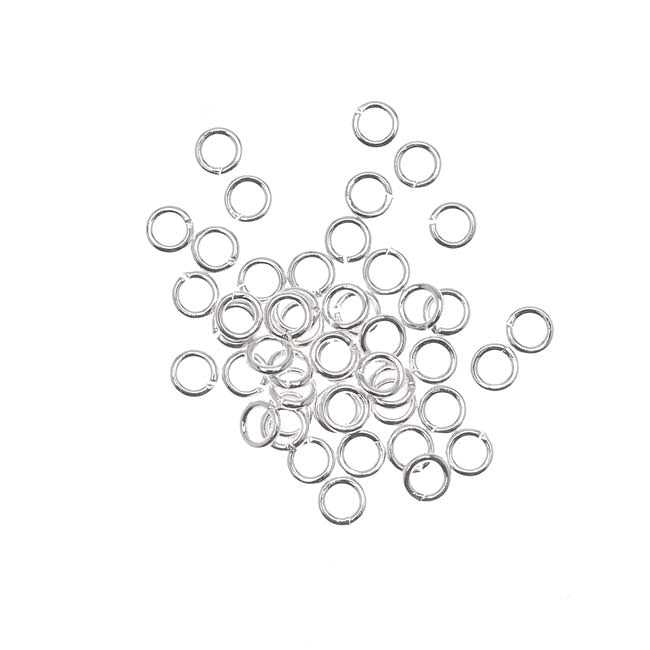 Silver Plated Open Jump Rings 4mm 20 Gauge (50 pcs)