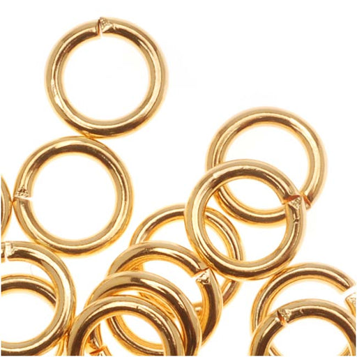 22K Gold Plated Open Jump Rings 6mm 18 Gauge (50 pcs)