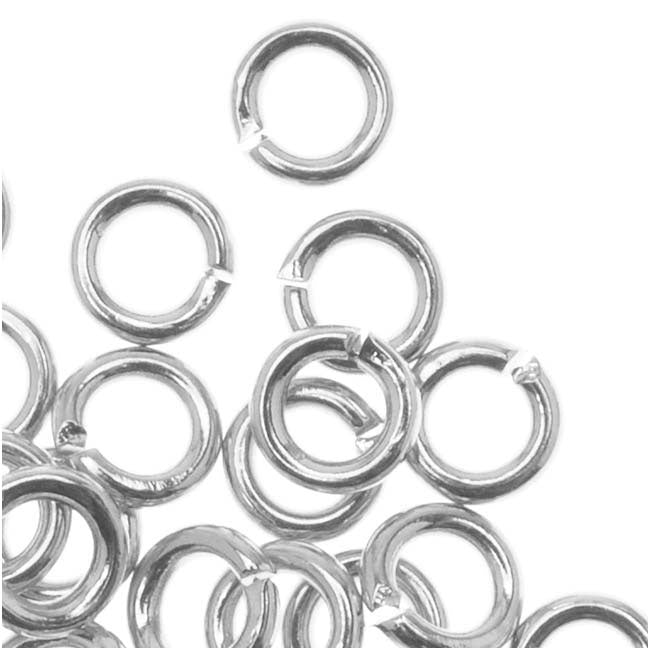 Silver Plated Open Jump Rings 4mm 19 Gauge (50 pcs)