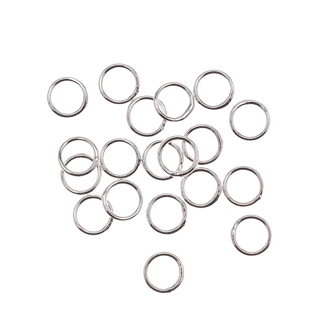 Silver Plated Closed Jump Rings 6mm 20 Gauge (20 pcs)