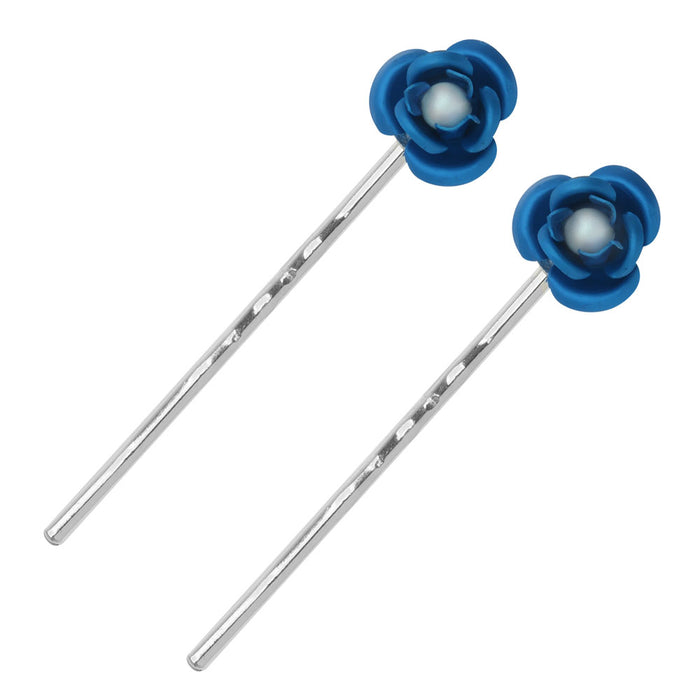 Retired - Blue Rose Hair Pins