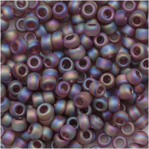 Toho Round Seed Beads 8/0 166BF 'Transparent Rainbow Frosted Med Amethyst' 8 Gram Tube