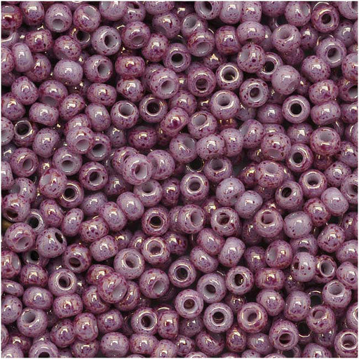 Toho Round Seed Beads 11/0 1202 'Marbled Opaque Pink/Pink' 8 Gram Tube