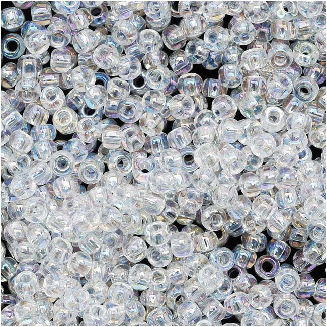 Toho Round Seed Beads 11/0 #161 'Transparent Rainbow Crystal' 8 Gram Tube