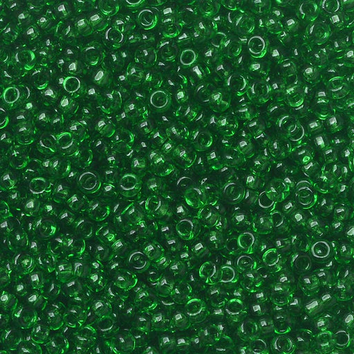 Toho Seed Beads, Round 15/0 #7B 'Transparent Grass Green' (8 Grams)