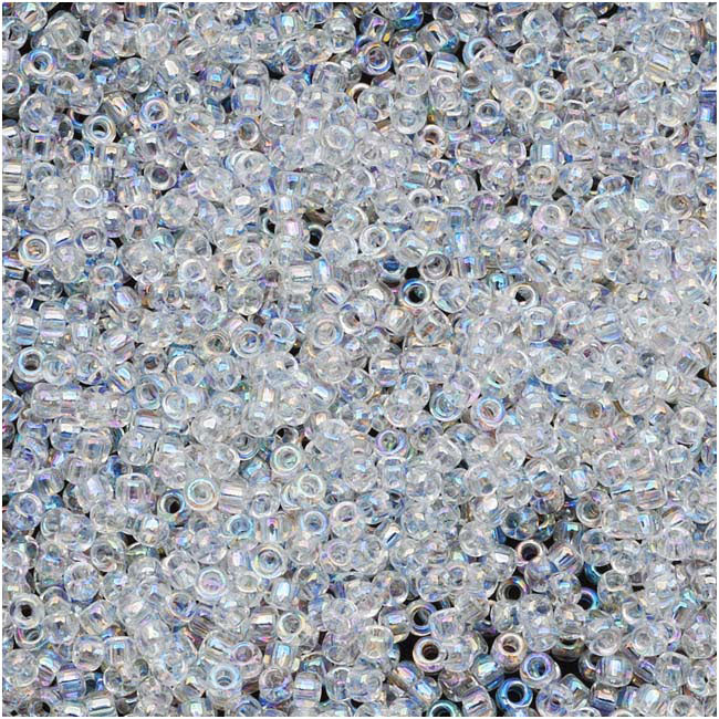 Toho Round Seed Beads 15/0 #161 'Transparent Rainbow Crystal' 8g