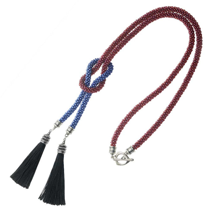 Retired - Berry & Blue Kumihimo Necklace