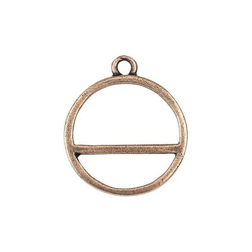 Open Back Bezel Pendant, Circle Horizon 23.5x27mm, Antiqued Copper, by Nunn Design (1 Piece)