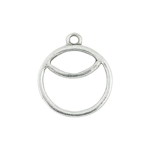 Open Back Bezel Pendant, Circle Sunrise 23.5x27mm, Antiqued Silver, by Nunn Design (1 Piece)