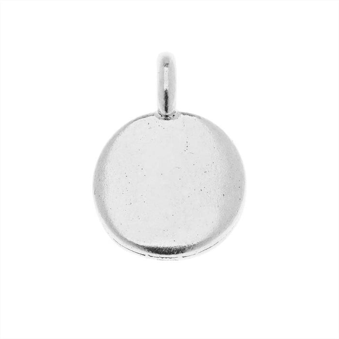 TierraCast Pewter Charm, Round Recovery Symbol 16.5x11.5mm, Antiqued Silver Plated (1 Piece)