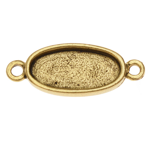 Bezel Pendant Link, Oval 23.5x9mm, Antiqued Gold, by Nunn Design (1 Piece)