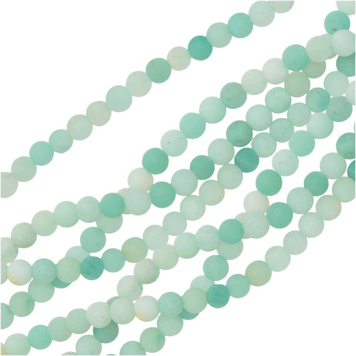 Dakota Stones Gemstone Beads, Amazonite, Matte Round 4mm (8 Inch Strand)