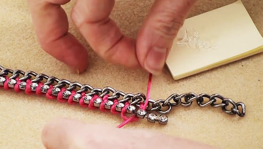 How to Tie Rhinestone Cup Chain onto Curb Chain
