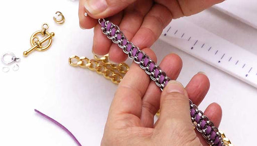 How to Make a Cross Style Chain Woven Bracelet