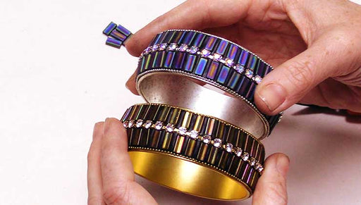 How to Make the Harper Bangle Bracelet using Miyuki Rectangle Beads
