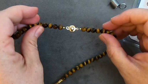 How to Finish a Strung Necklace with a Ball and Socket Clasp