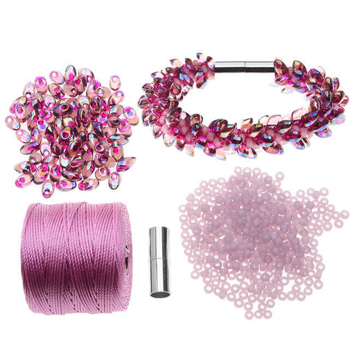Refill - Deluxe Beaded Kumihimo Bracelet, Pink Iris, Exclusive Beadaholique Jewe