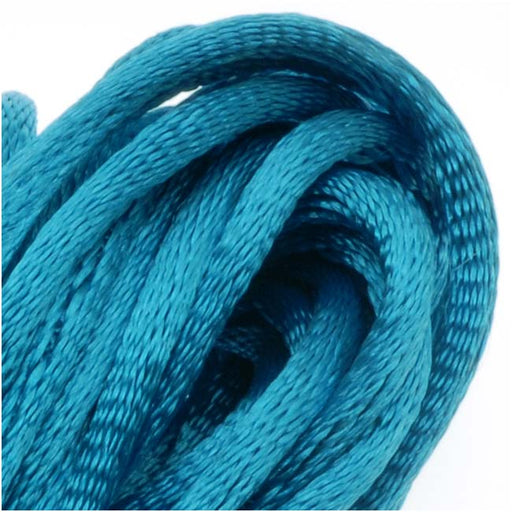 Rayon Satin Rattail 2mm Cord - Knot & Braid - Dark Turquoise Blue (6 Yards)