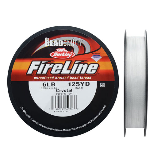 FireLine Braided Beading Thread, 6lb Test and 0.006 Thick, Crystal Clear (125 Yards)