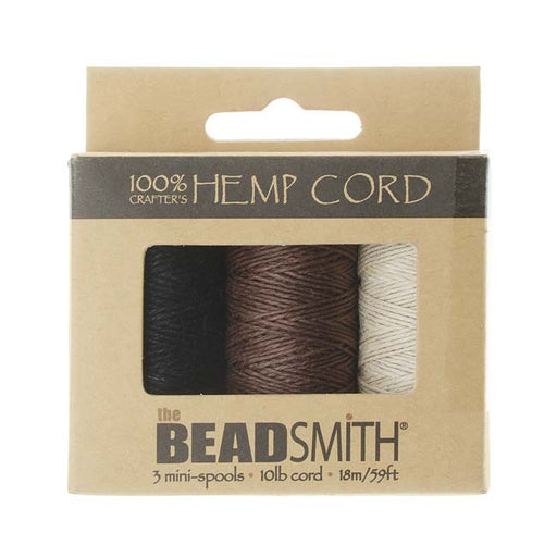 Natural Hemp Twine Bead Cord .5mm Three Color Assorted Variety Pack - 59 Feet Each