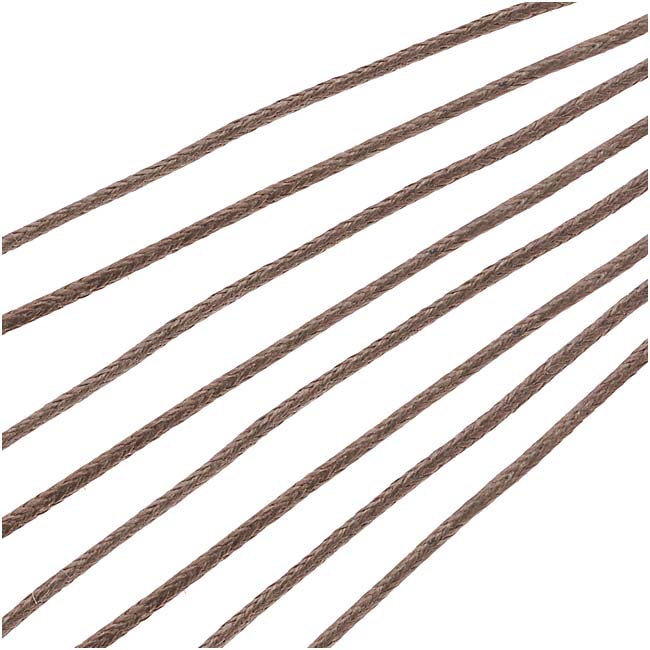 Waxed Cotton Cord 1mm Round  - Light Brown (5 Meters/16.5 Feet)