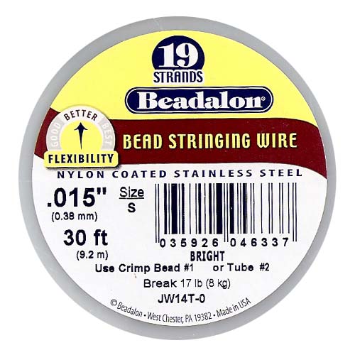 Beadalon Wire Standard Bright 19 Strand .015 Inch / 30Ft