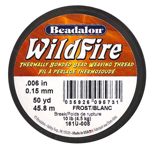Wildfire Thermal Bonded Beading Thread .006 Inch - Frost / White- 50 Yd