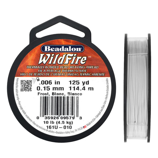 Wildfire Thermal Bonded Beading Thread, 125 Yards, Frost / White (.006 Inch Thick)