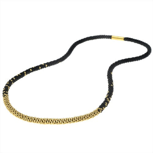 Refill - Long Beaded Kumihimo Necklace - Black & Gold - Exclusive Beadaholique Jewelry Kit