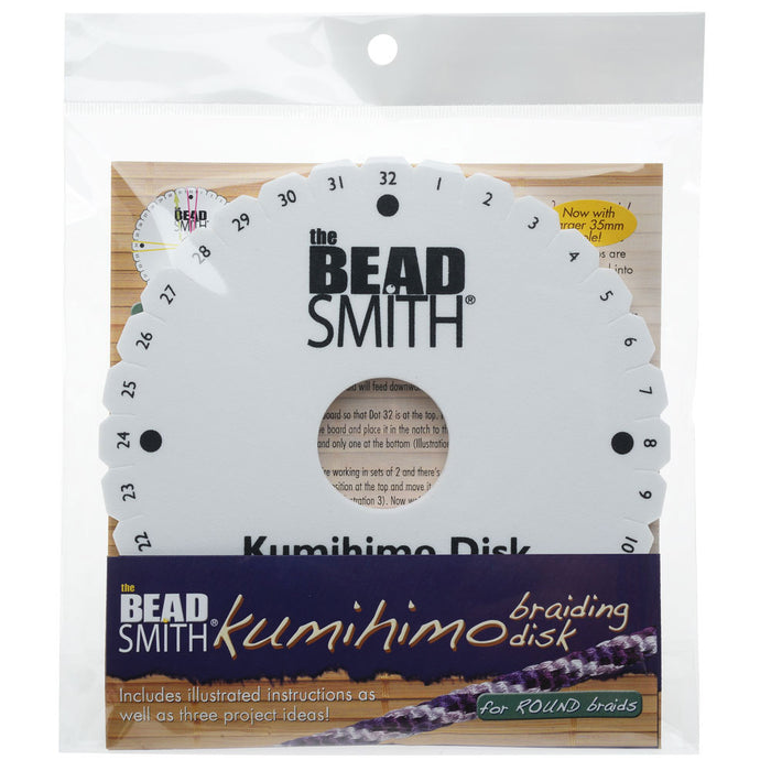 The Beadsmith Lightweight Kumihimo Round Disc Disk For Japanese Braiding and Cording 35mm Hole