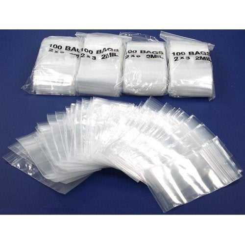 500 Zipper Poly Bag Resealable Plastic Shipping Bags 2 x 3 Inches