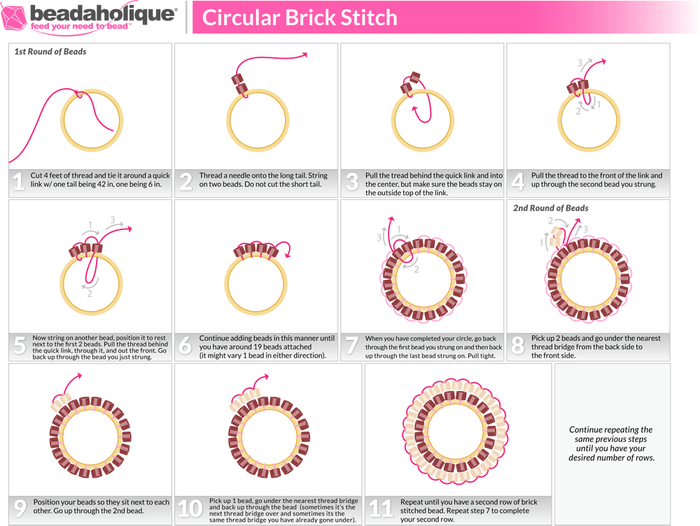 Circular Brick Stitch Bead Weaving Patterns